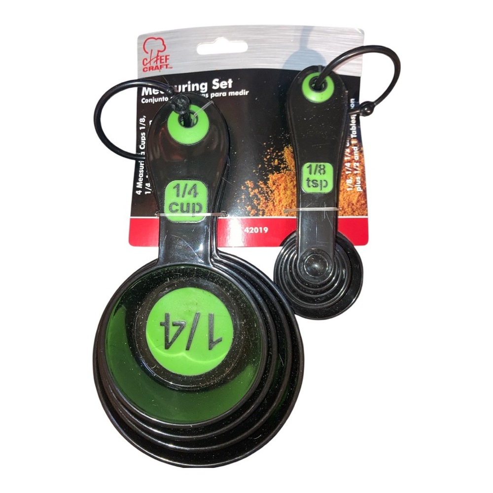 Chef Craft Black and Green Measuring Set